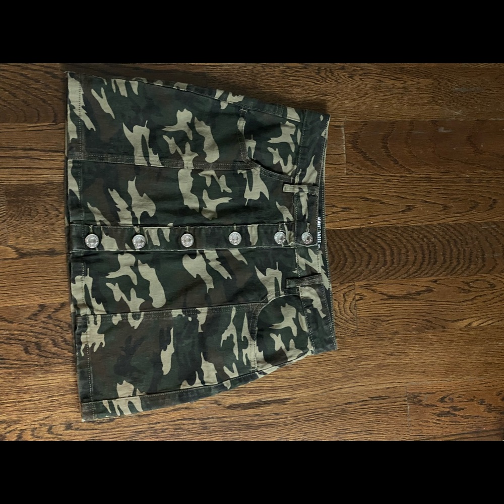 Denim army mini skirt